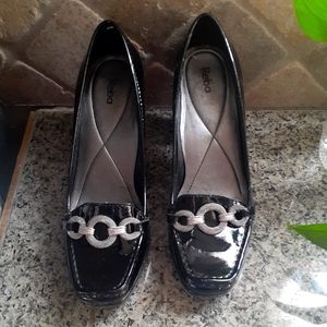 Reba Black Patent Heels